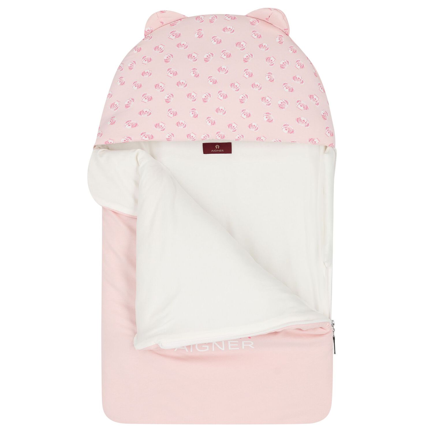 Baby Girls Pink & Ivory Teddy Bear Logo Baby Nest, 3, hi-res