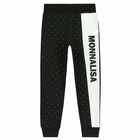 Girls Black Embellished Joggers, 1, hi-res