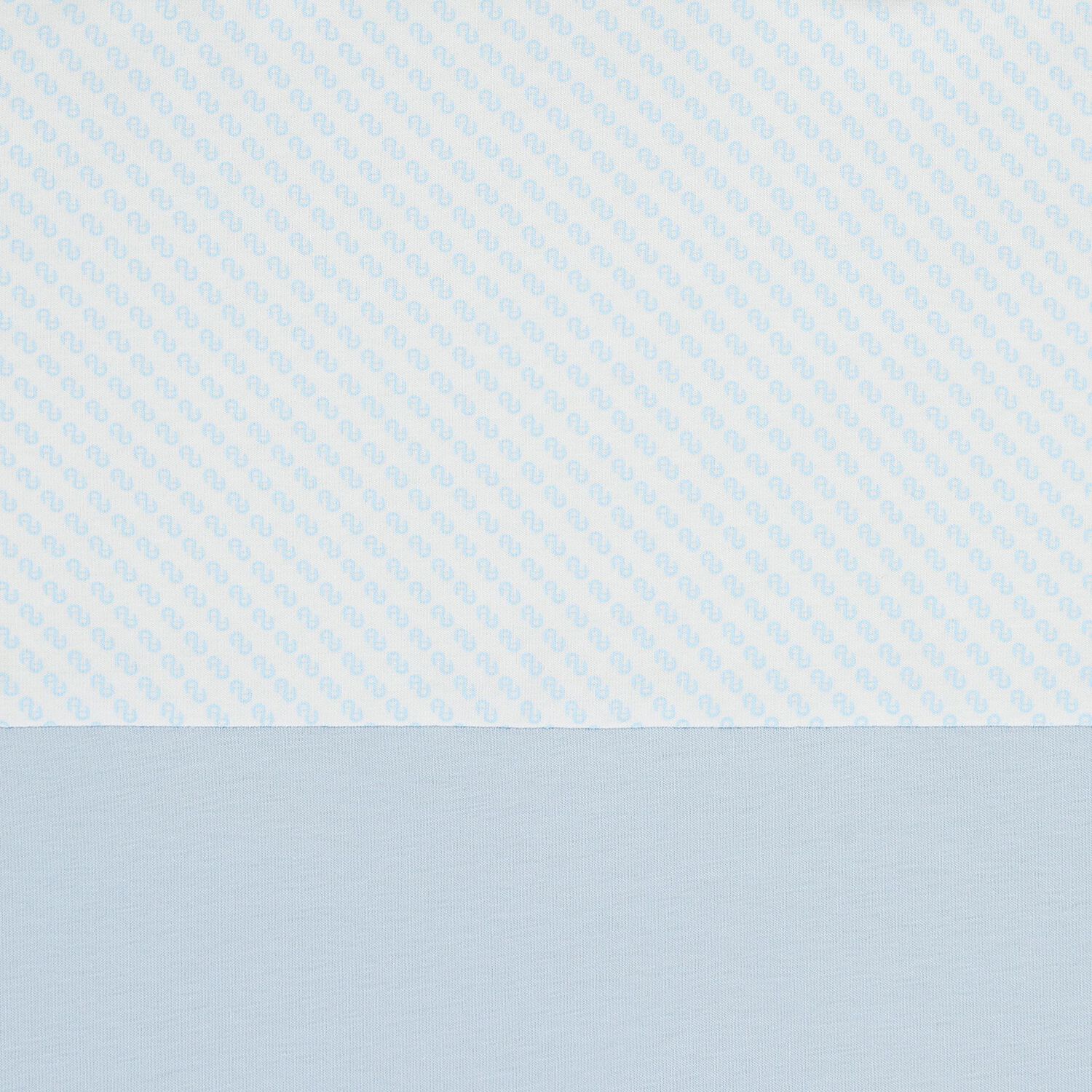 Baby Boys Blue & White Logo Baby Blanket, 2, hi-res