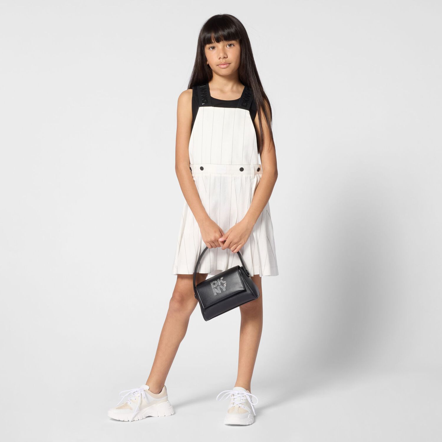 Girls Black Faux Leather Handbag, 1, hi-res