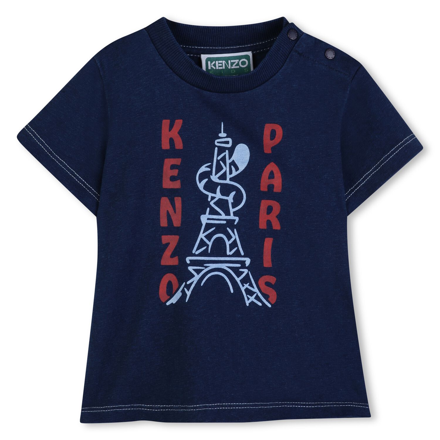 Younger Boys Navy Blue Logo T-Shirt, 1, hi-res