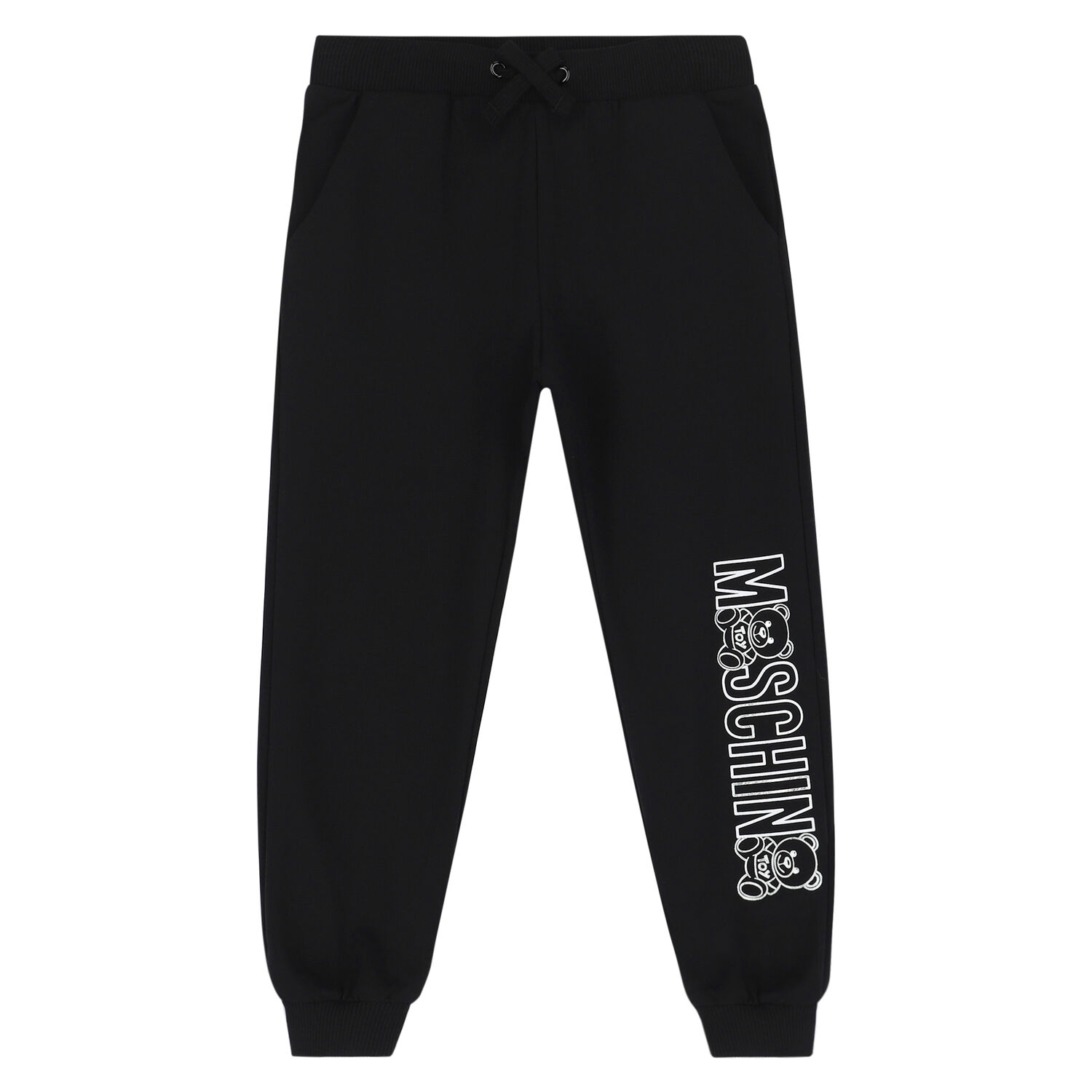 Black & Silver Logo Joggers, 1, hi-res