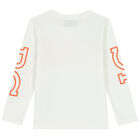 Boys Ivory Logo Long Sleeve Top, 1, hi-res