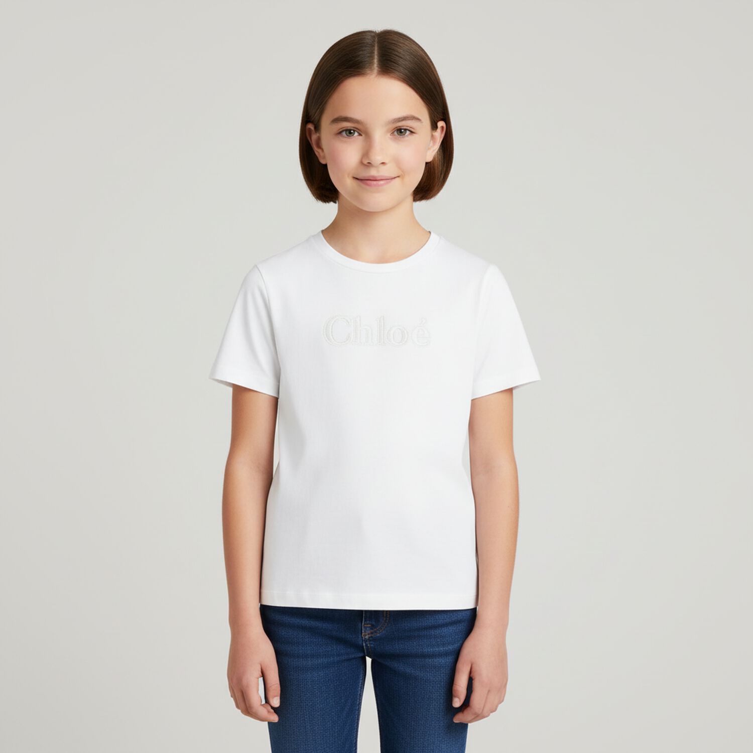 Girls Ivory Logo T-Shirt, 1, hi-res image number null