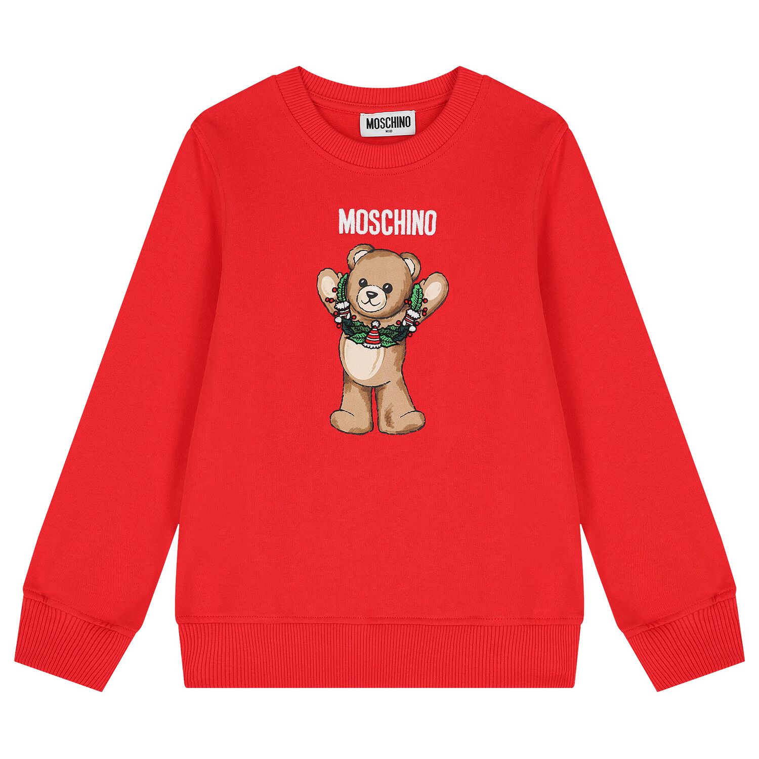 Red Christmas Teddy Bear Logo Sweatshirt, 1, hi-res image number null