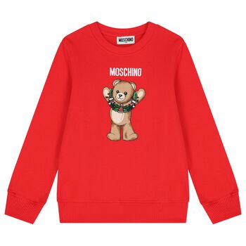 Red Christmas Teddy Bear Logo Sweatshirt