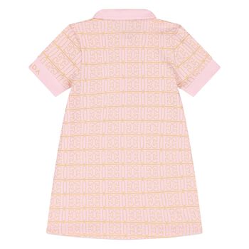 Younger Girls Pink & Gold Polo Dress