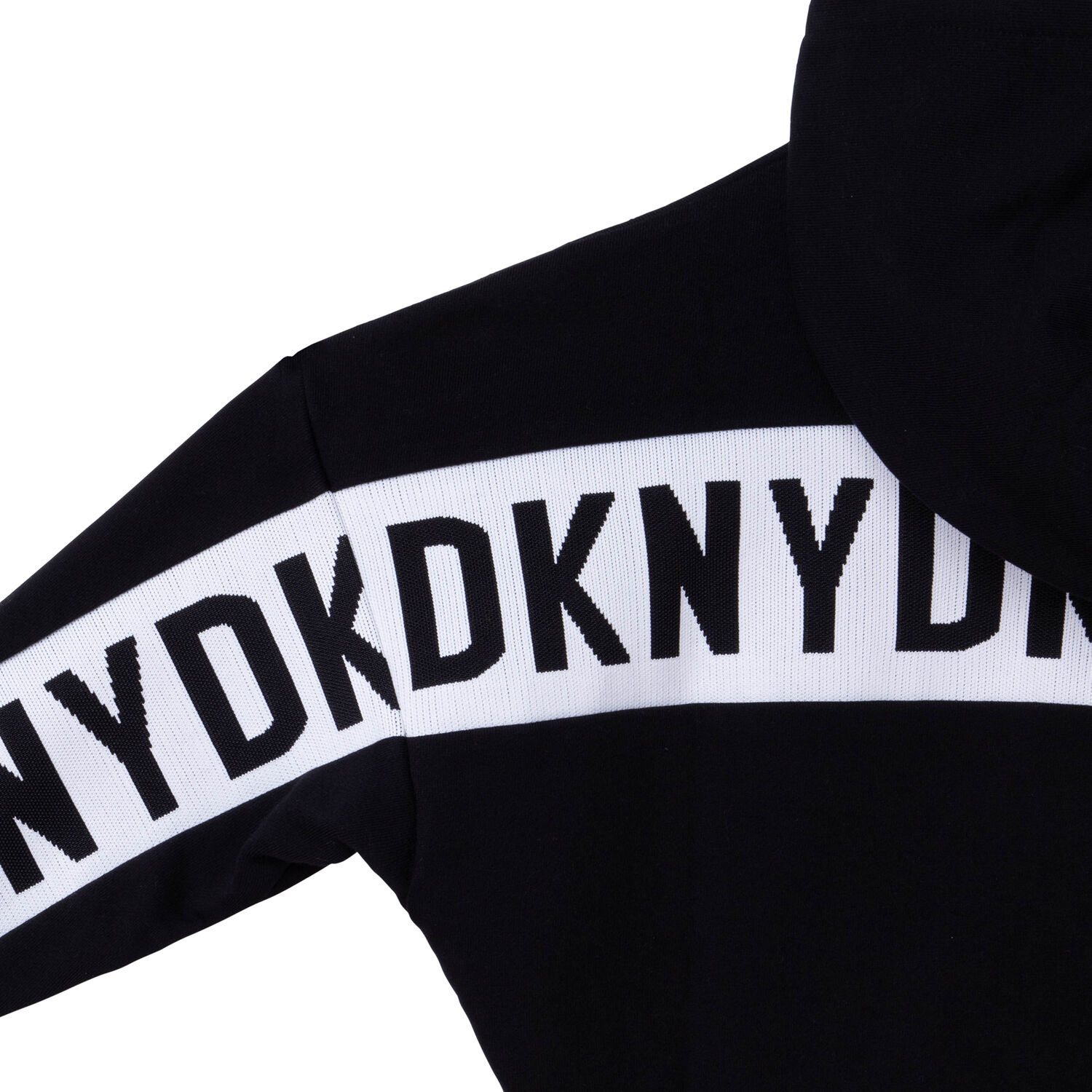 Girls Black Logo Zip Up Top, 1, hi-res