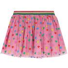 Girls Pink Tulle Heart Skirt, 1, hi-res