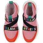 Girls Pink & Orange Sock Trainers, 1, hi-res