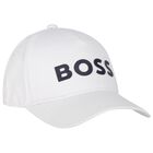 Boys White Logo Cap, 2, hi-res
