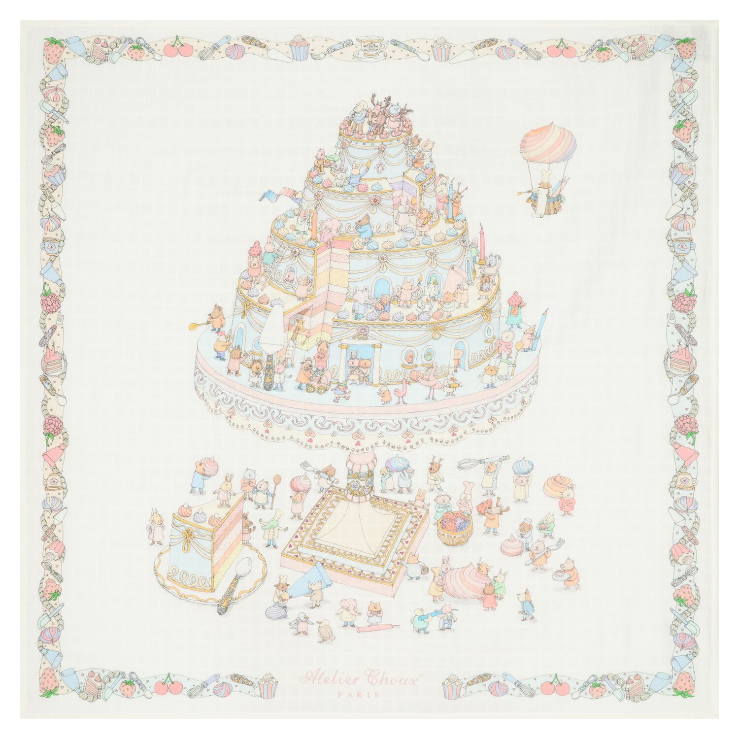 White Le Gateau Baby Carré Swaddle Blanket, 1, hi-res image number null
