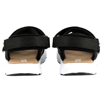 Boys Black Logo Sandals
