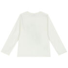 Girls Ivory Long Sleeve Top, 1, hi-res