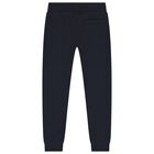 Boys Navy Blue Logo Joggers, 1, hi-res