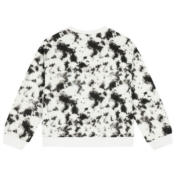 Girls White & Black Logo Sweatshirt