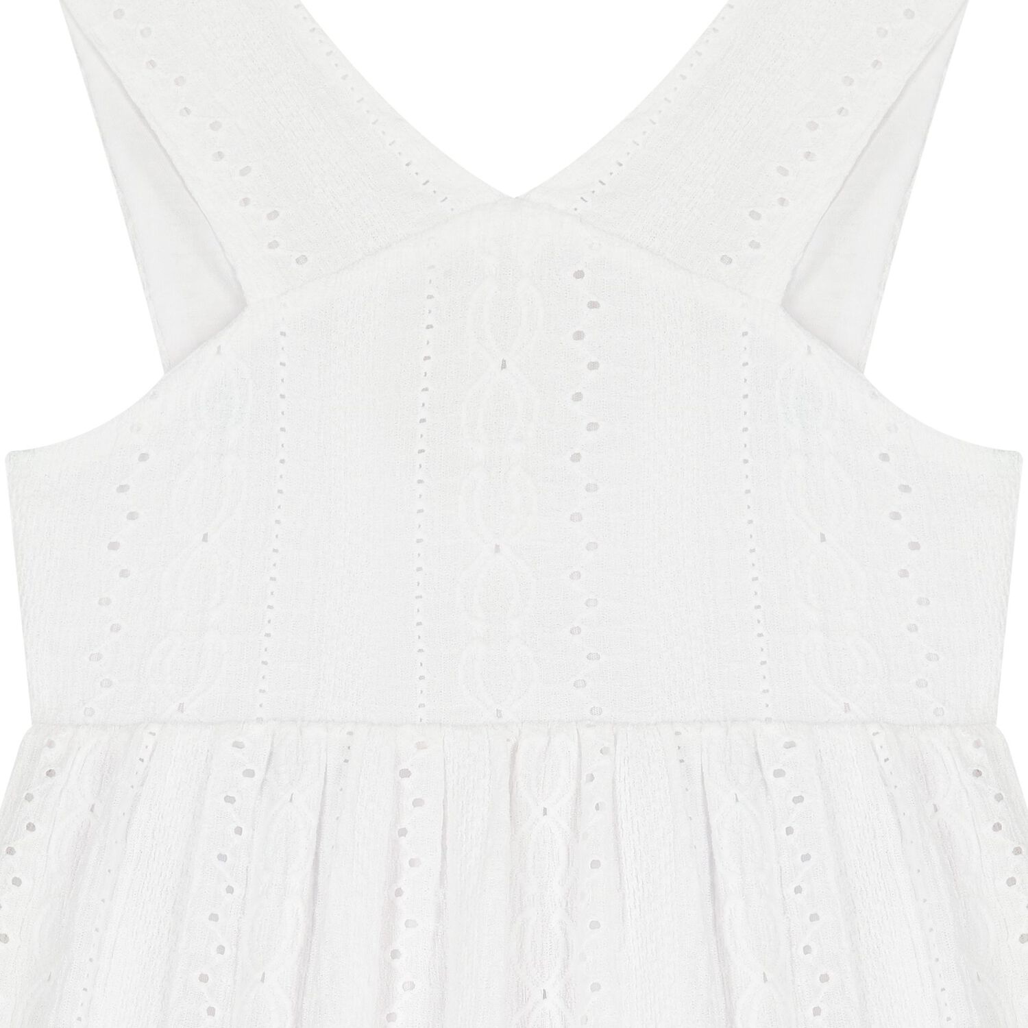 Girls White Embroidered Dress, 3, hi-res