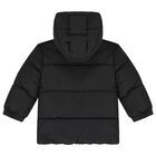 Younger Boys Black Logo Puffer Jacket, 1, hi-res