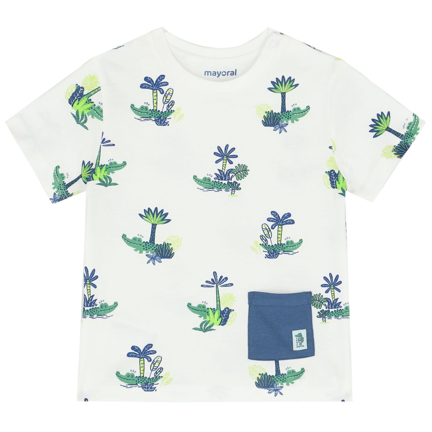Younger Boys White, Aqua & Navy Blue Shorts Set, 1, hi-res image number null