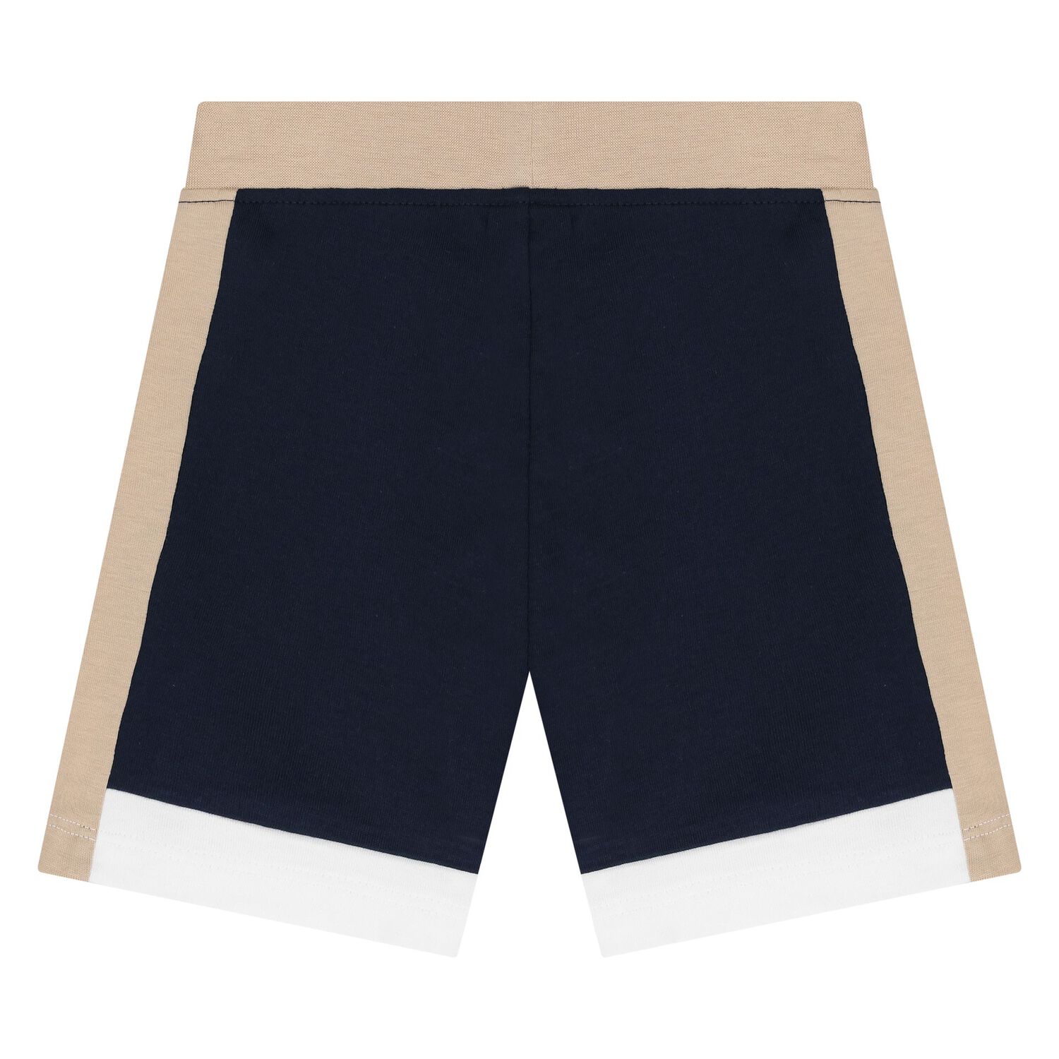 Younger Boys White & Navy Blue Shorts Set, 1, hi-res