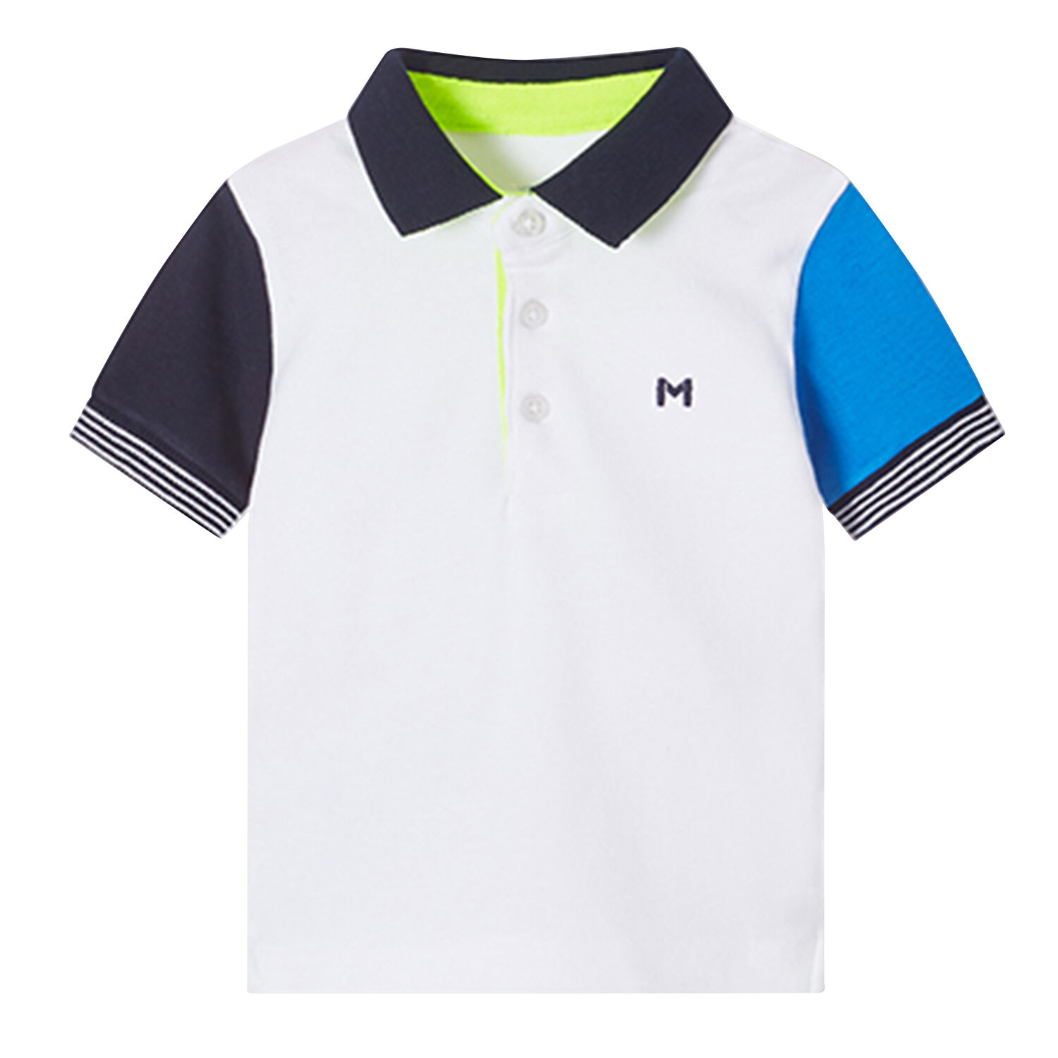 Younger Boys White Logo Polo Shirt, 1, hi-res image number null