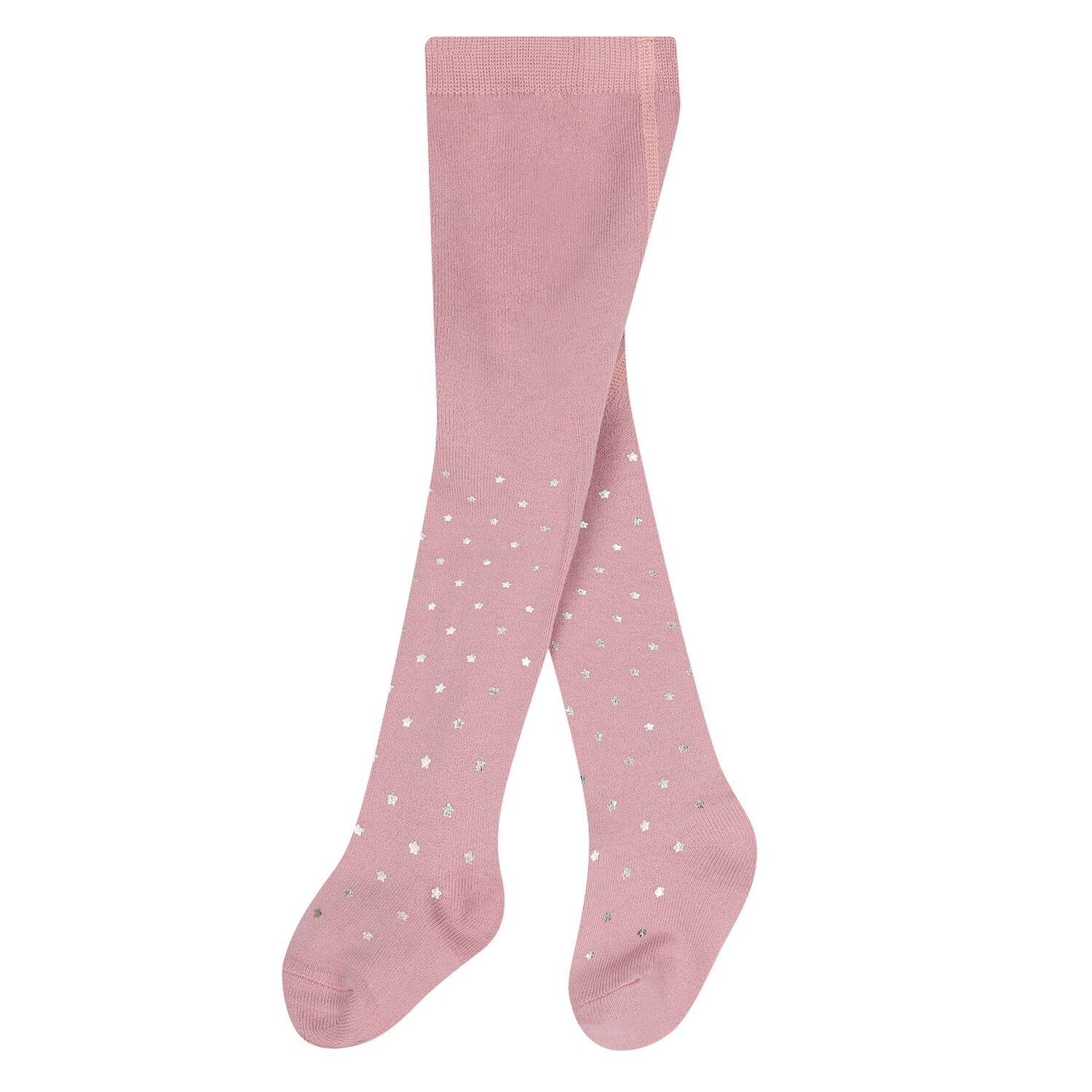 Younger Girls Pink Stars Tights, 2, hi-res