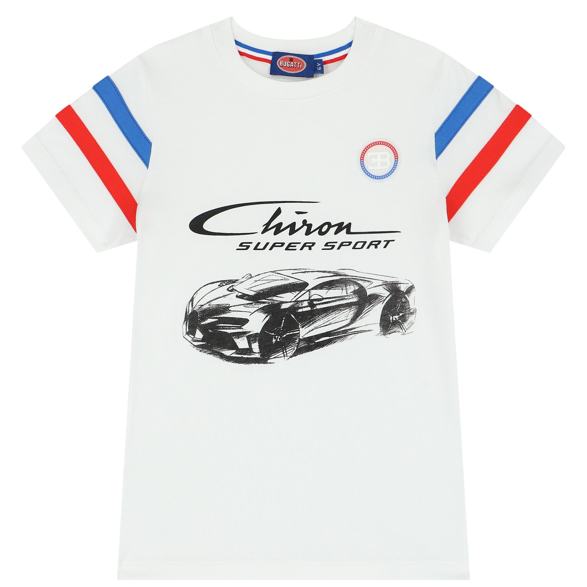 Bugatti Junior Boys White Sports Car T Shirt Junior Couture UK