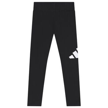 Girls Black Logo Leggings
