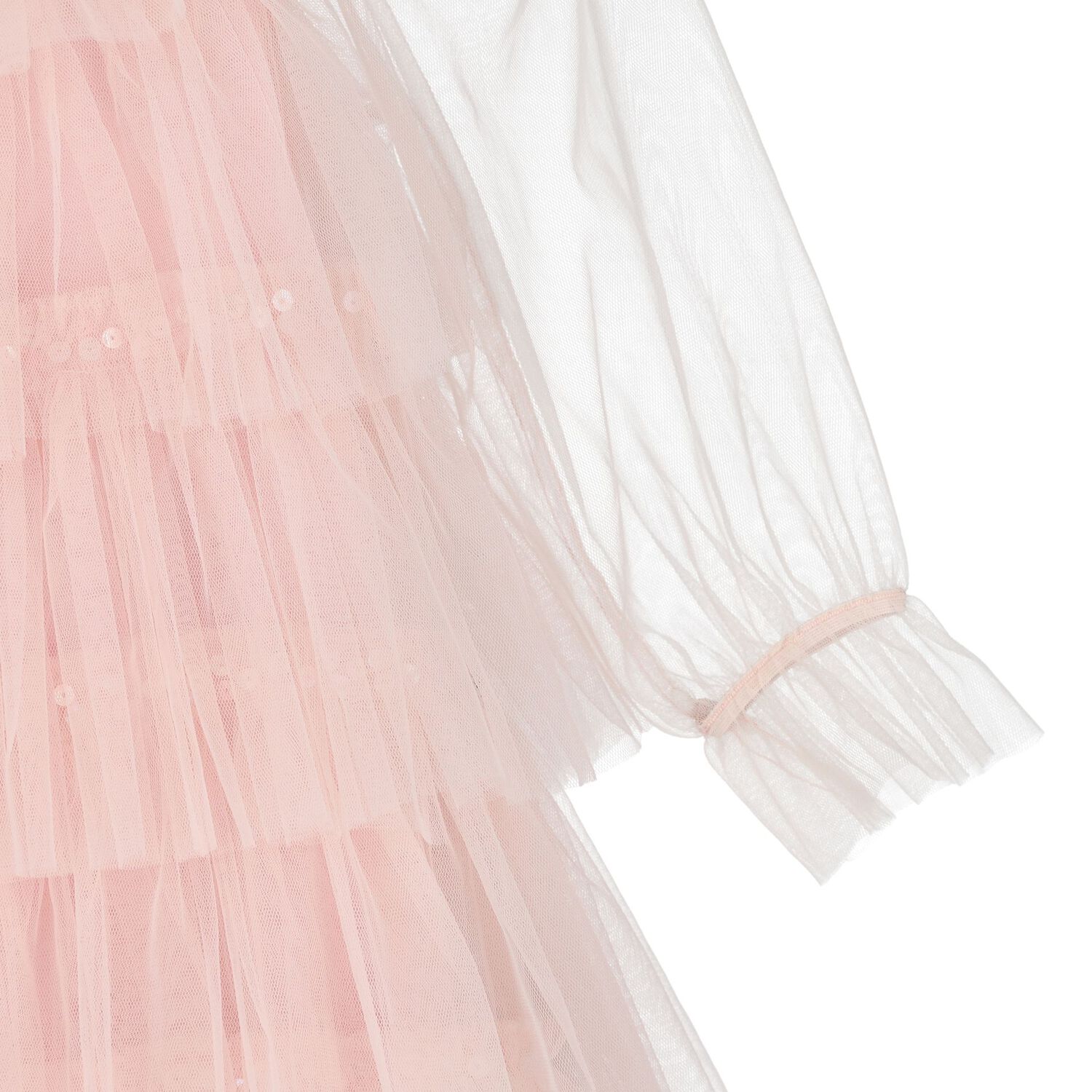 Baby Girls Pink Layered Tulle Dress Set, 1, hi-res