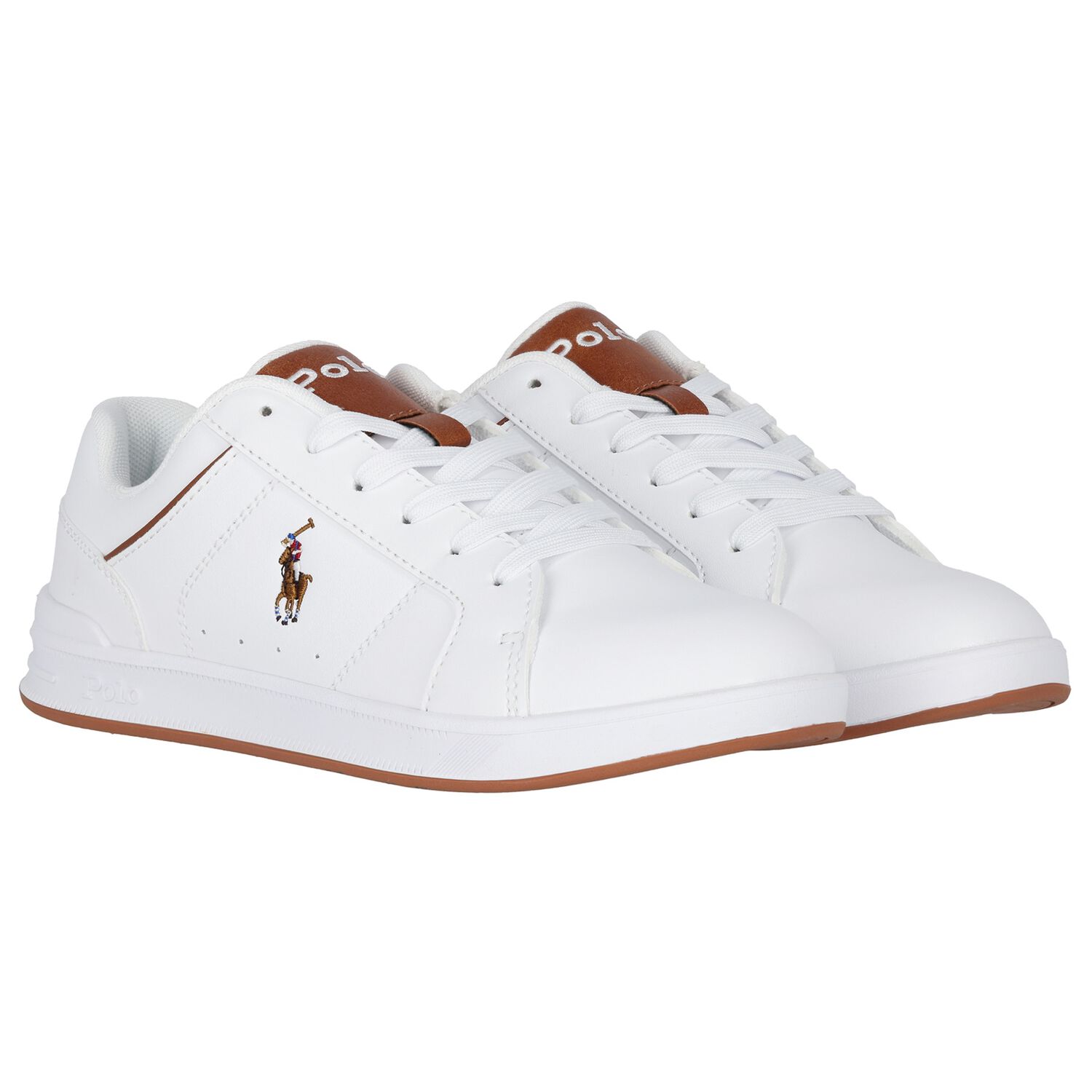 Boys White Logo Trainers, 1, hi-res