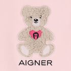 Younger Girls Pink Teddy Bear Logo Sweatshirt, 1, hi-res