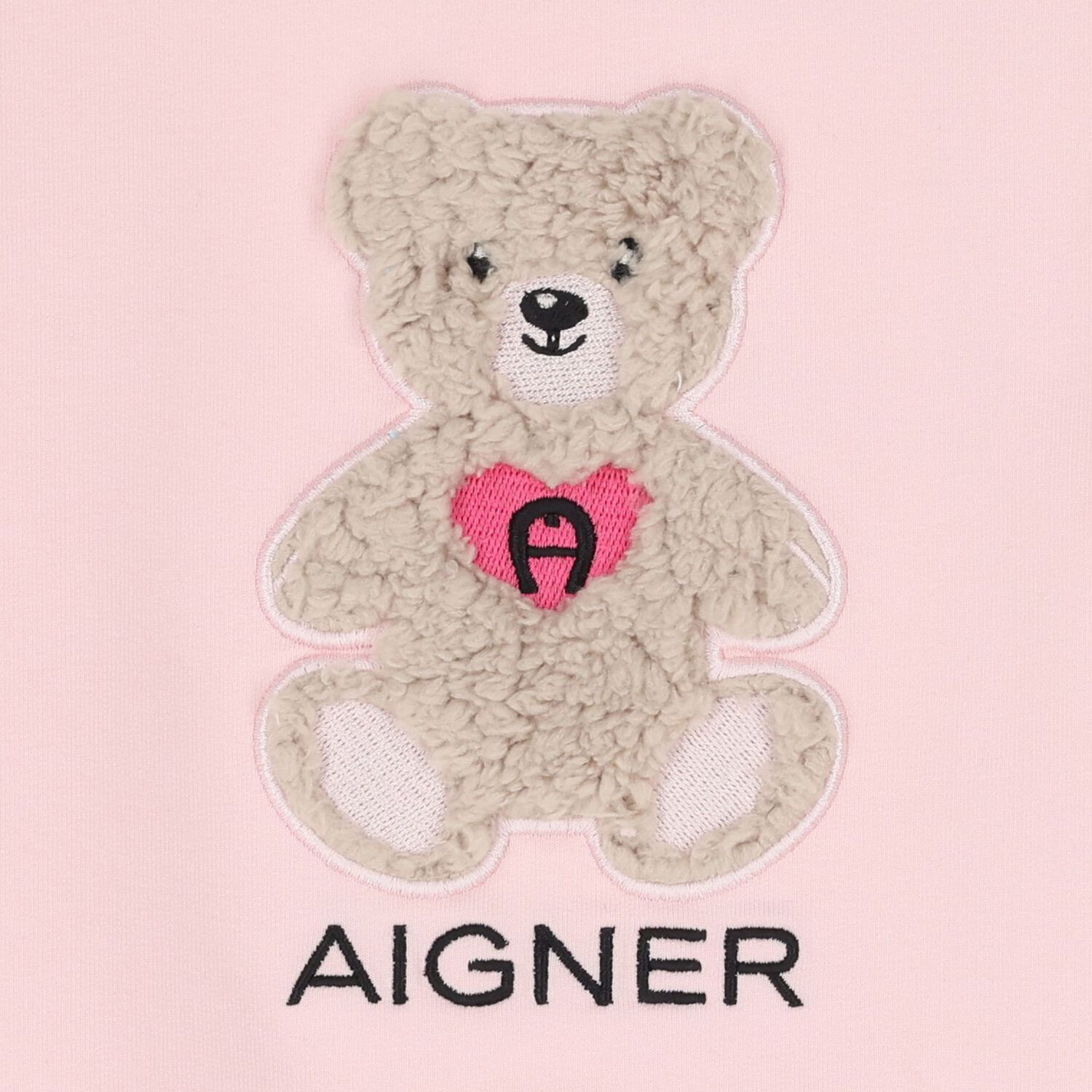 Younger Girls Pink Teddy Bear Logo Sweatshirt, 1, hi-res image number null