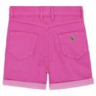 Girls Pink Denim Shorts, 2, hi-res