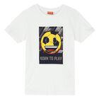 Boys White & Navy Emoji Shorts Set, 2, hi-res