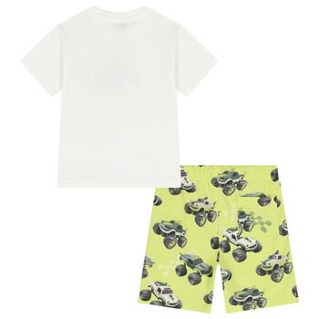 Boys White & Green Short Set