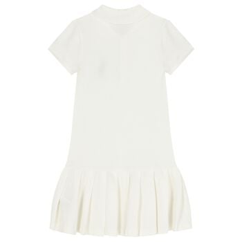 Girls White Logo Polo Dress 