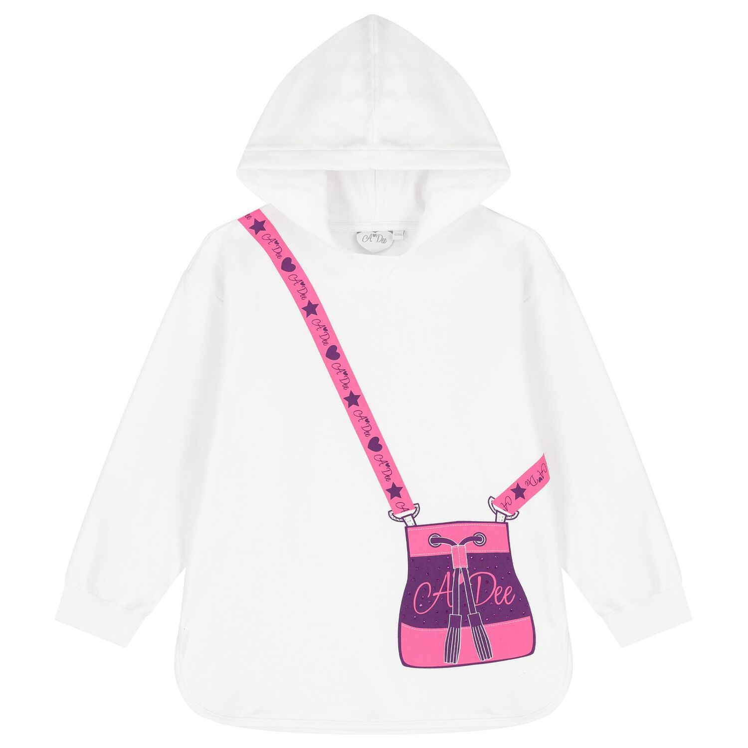 Girls White & Pink Hooded Leggings Set, 1, hi-res image number null