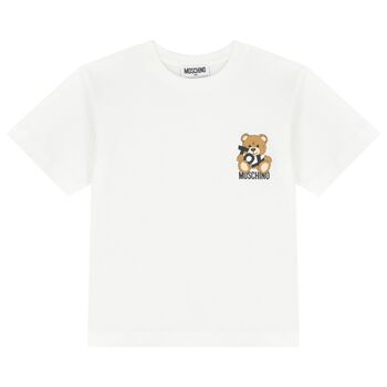 White Teddy Bear Logo T-Shirt