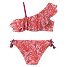 Girls Orange Ruffled Bikini, 1, hi-res
