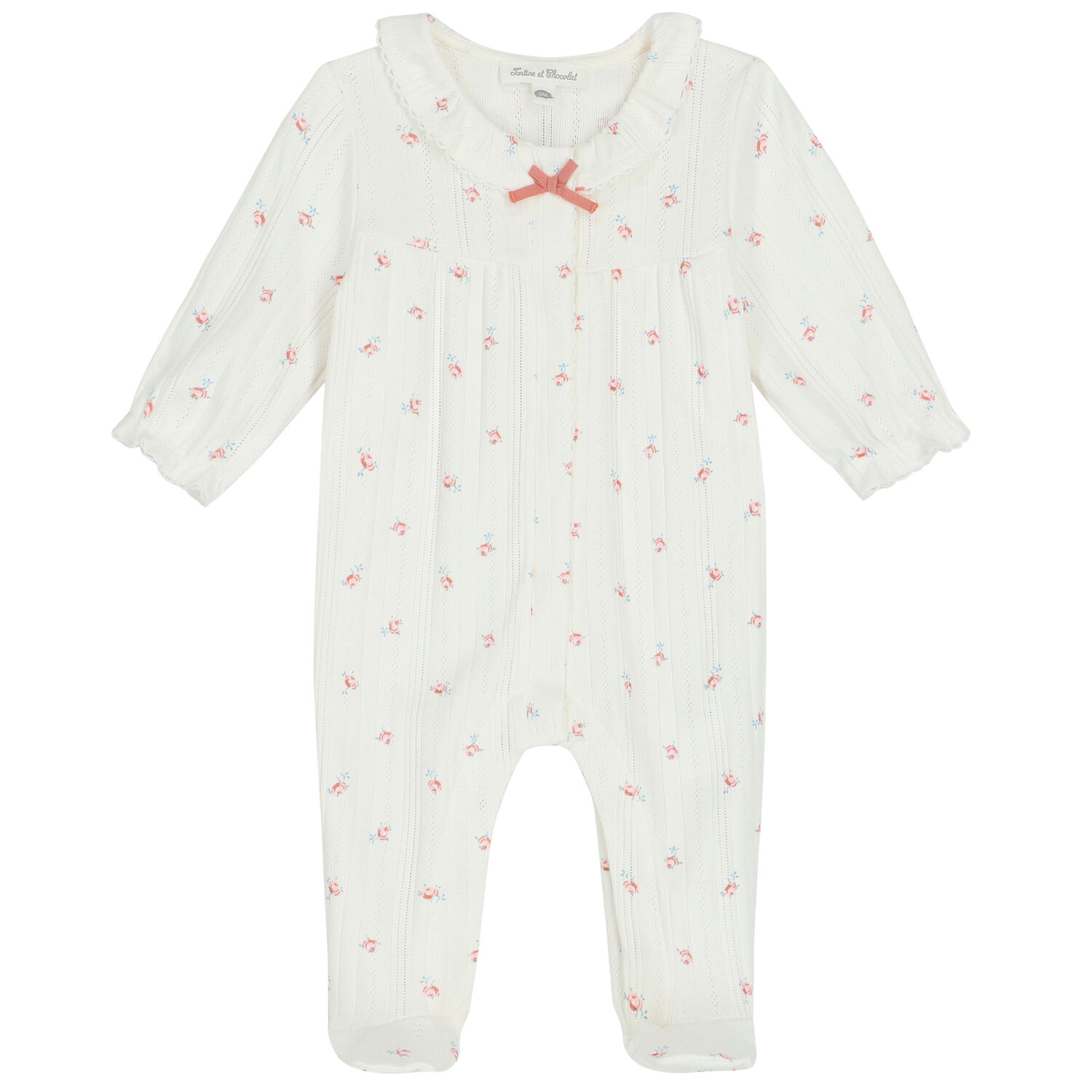 Baby Girls Ivory Floral Babygrow, 1, hi-res