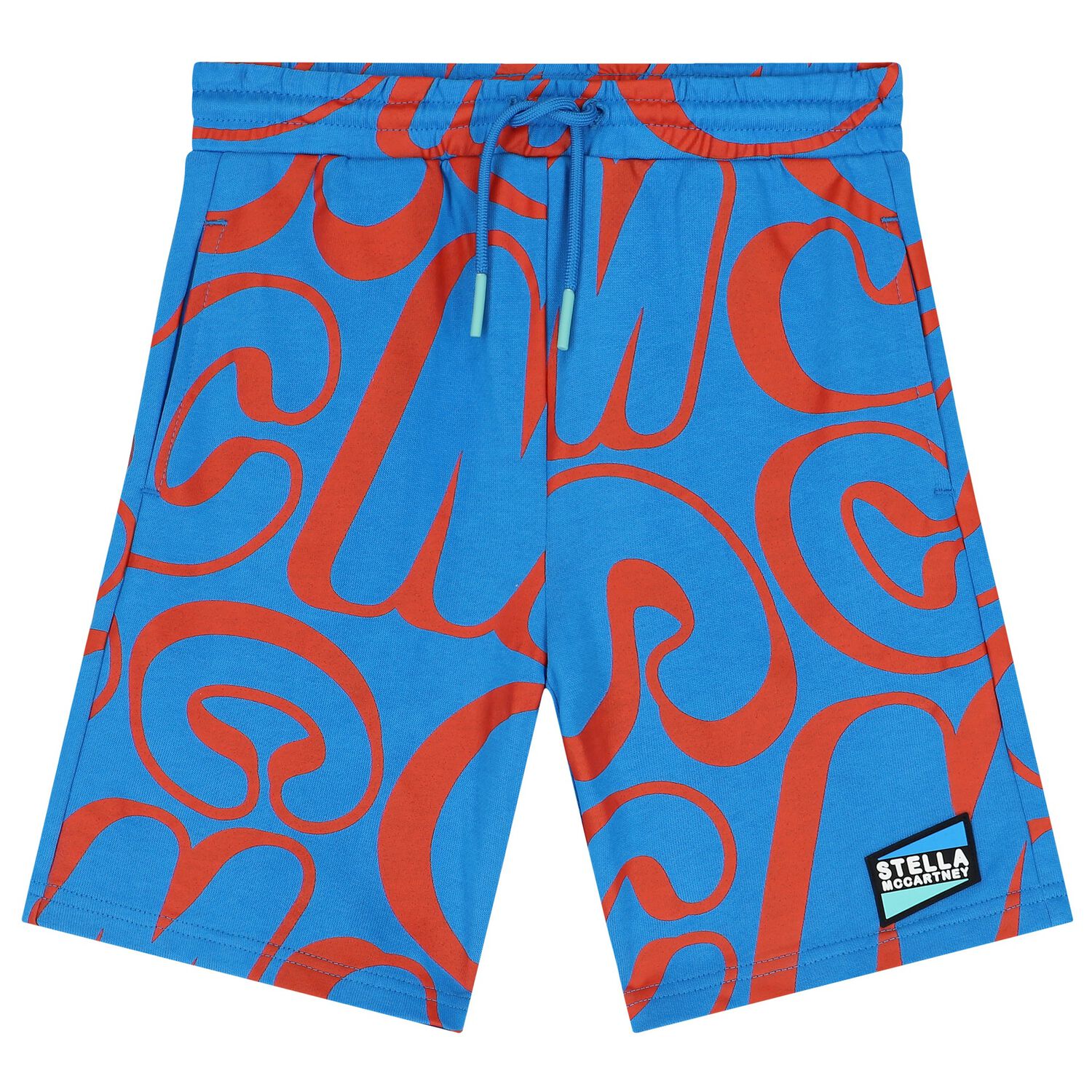 Boys Blue & Red Logo Shorts, 1, hi-res