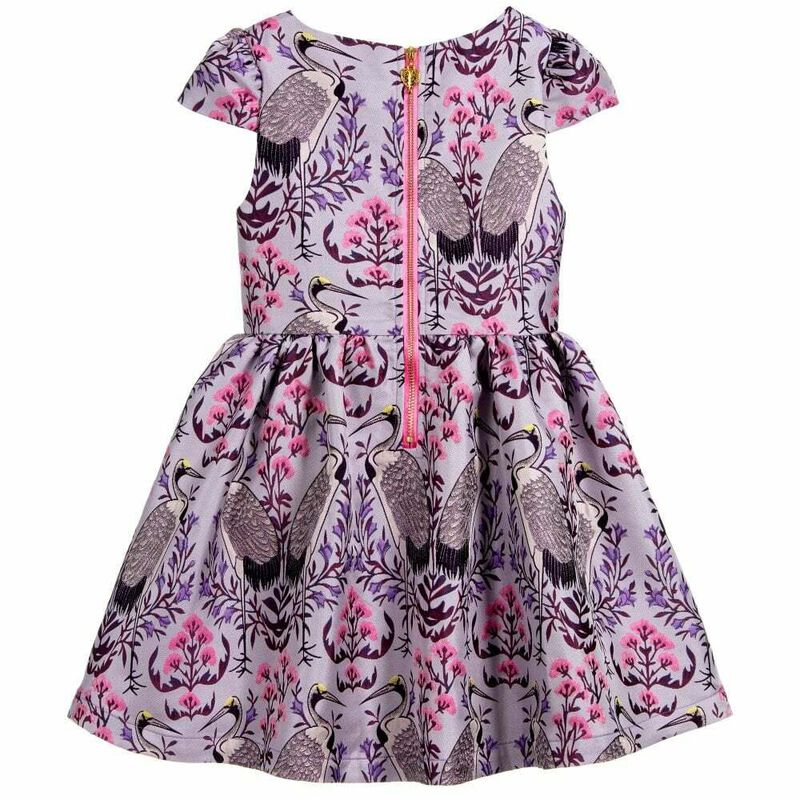 Girls Pink & Purple Jacquard Dress, 1, hi-res image number null