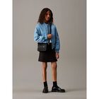 Girls Black Leather Handbag, 2, hi-res