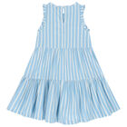 Girls Blue Logo Dress, 1, hi-res