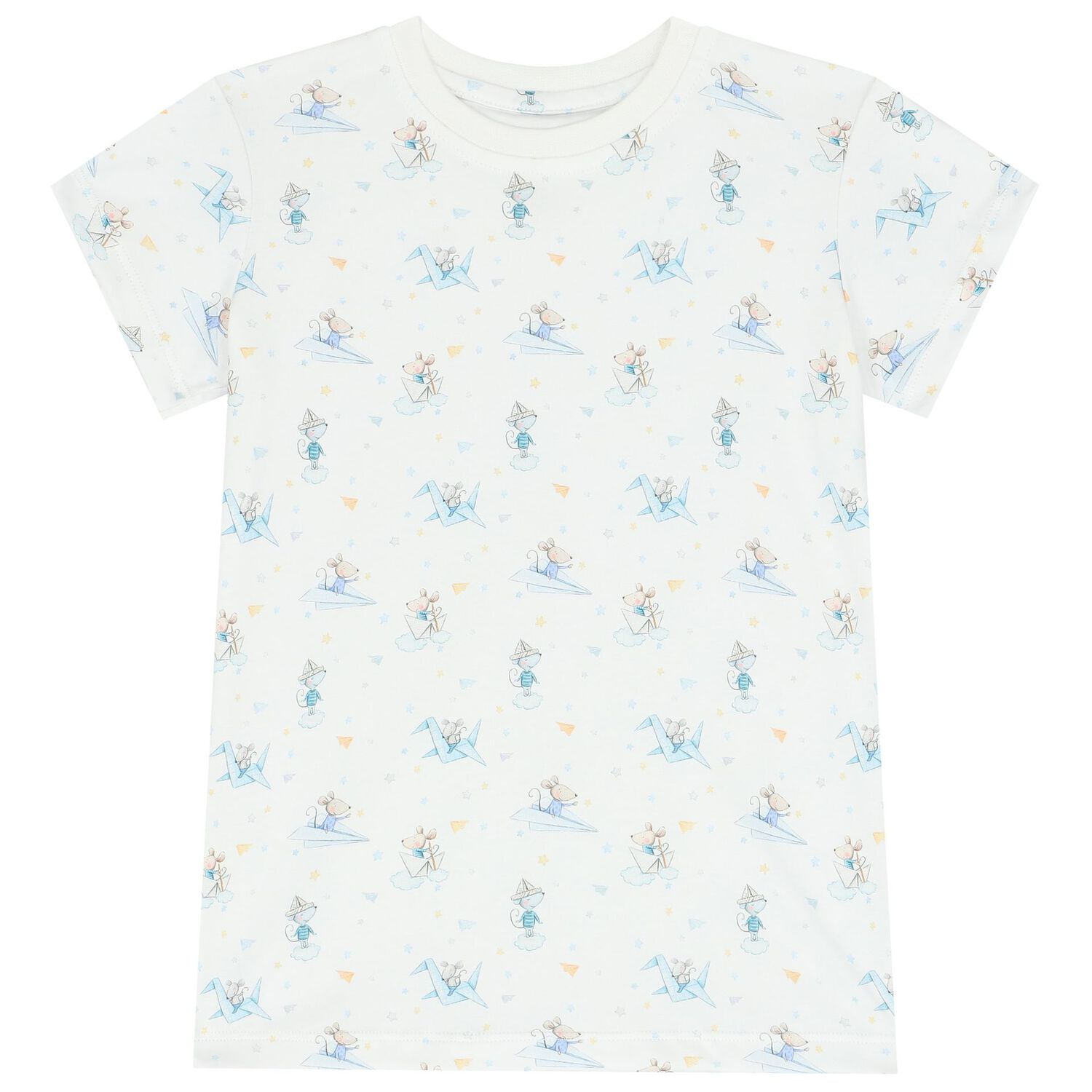 Boys White Cute Mouse Pyjamas, 1, hi-res image number null