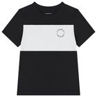 Boys Black Logo T-Shirt, 1, hi-res