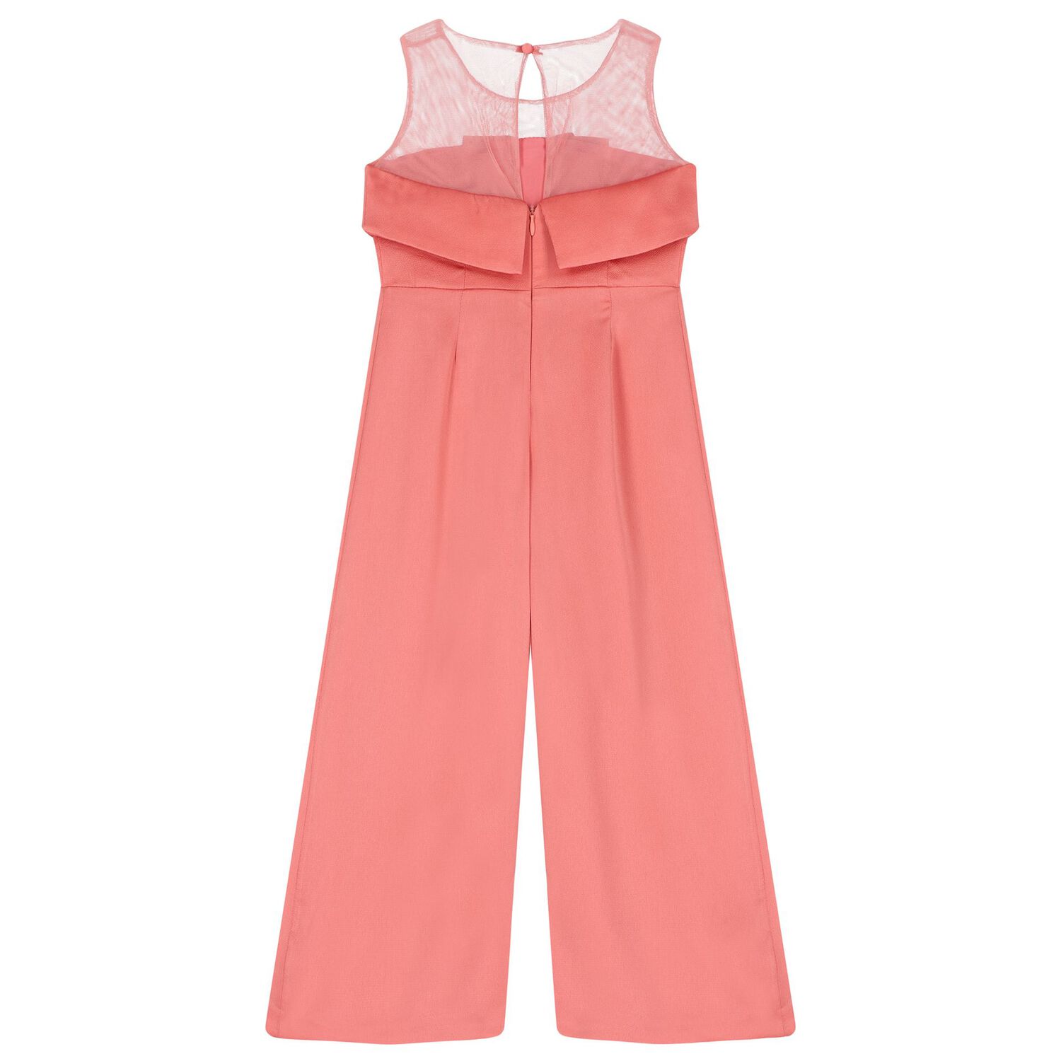 Girls Pink Crepe Jumpsuit, 1, hi-res image number null