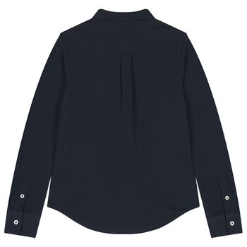 Boys Navy Blue Logo Shirt