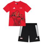 Boys Red & Black Marvel Shorts Set, 1, hi-res
