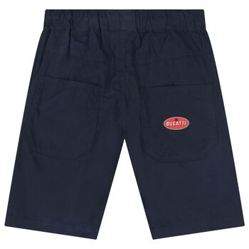 Boys Navy Blue Logo Shorts